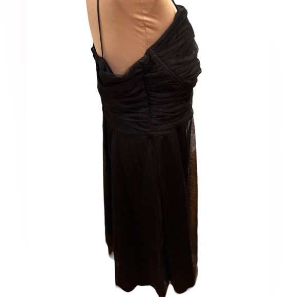 Eliza J Vintage Dress Size 18W Tulle Midi Black Spaghetti Straps Party Prom - Picture 5 of 12